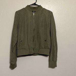 Papaya Army Green long sleeve jacket size M zip up woman